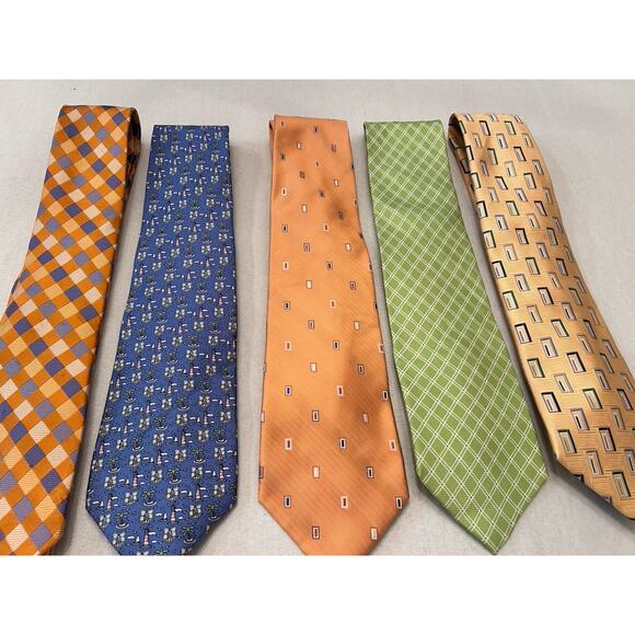 Lot Of 5 Meeting Street, M Kors, Vineyard Vines 100% Silk Neck Ties- Bright Fun! - Picture 2 of 14